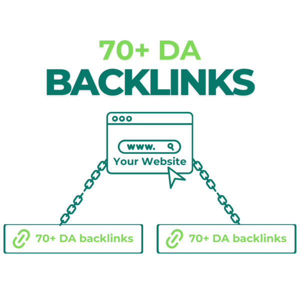70+ DA backlinks
